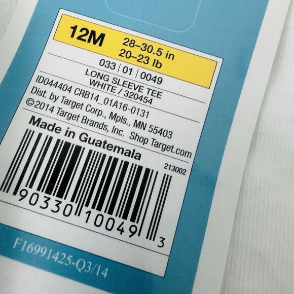 Lot Of 10 Circo White Long Sleeve Tee Blanks NWT Size 12 Mo - Picture 5 of 5